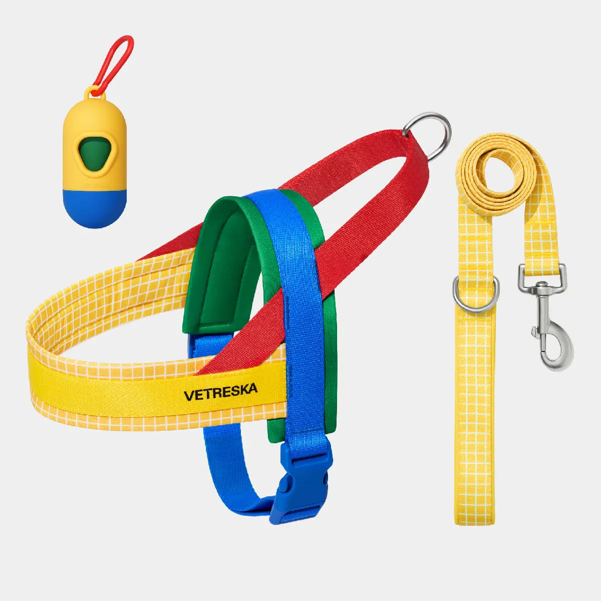 VETRESKA Moma Chroma 3 in 1 Walk Kit, Durable & Lightweight No Pull & No Choking Dog Harness with Easy-On Adjustable Fit, Anti-Twist Pet Lead Combo for Small-Medium Dogs (Collars & Harnesses & Leads)