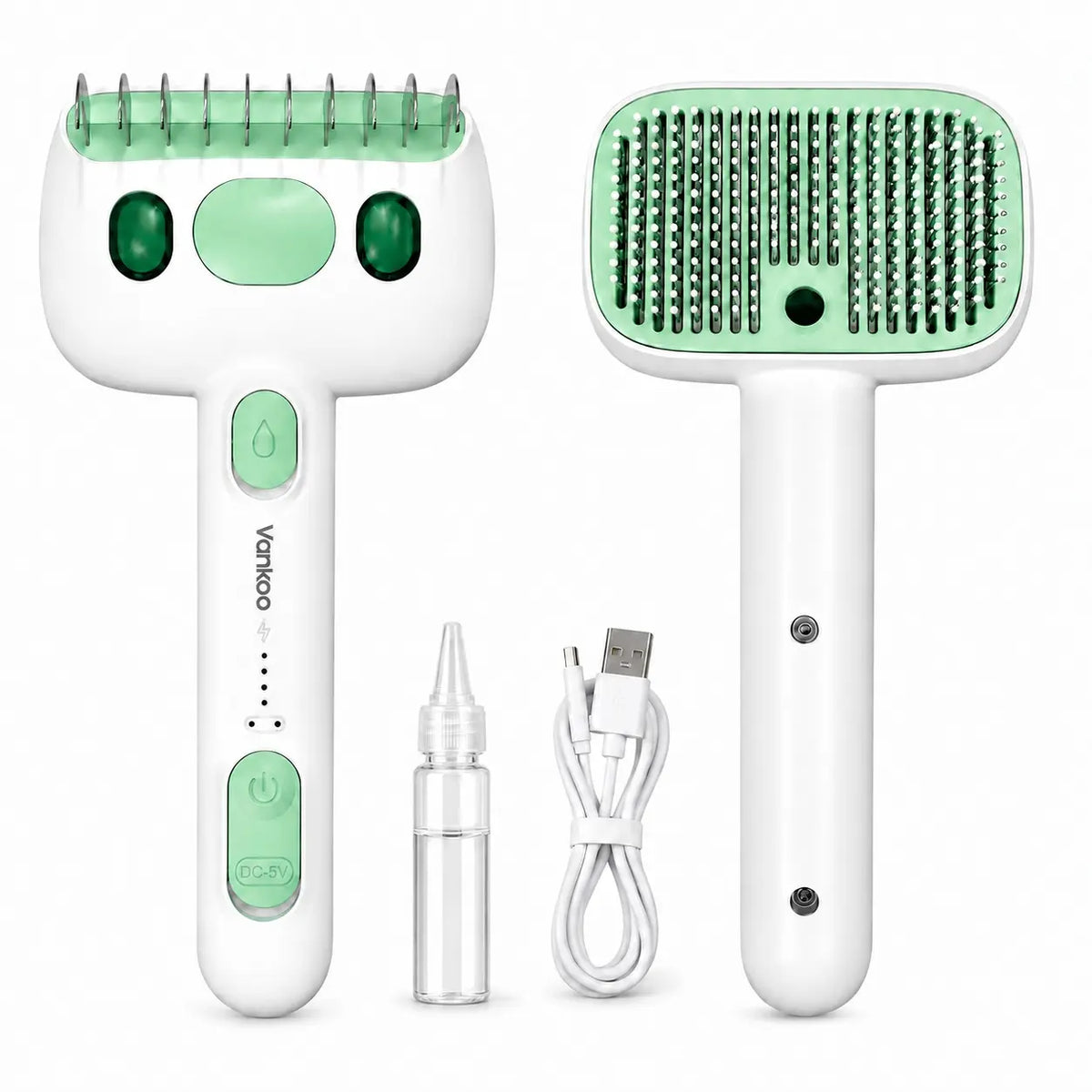 4-In-1 Pet Steam Grooming Brush for Dogs & Cats, De-Shedding & Detangling Comb, Mist Spray Dog Cat Brush, One-Click Hair Release for Long & Thick Fur