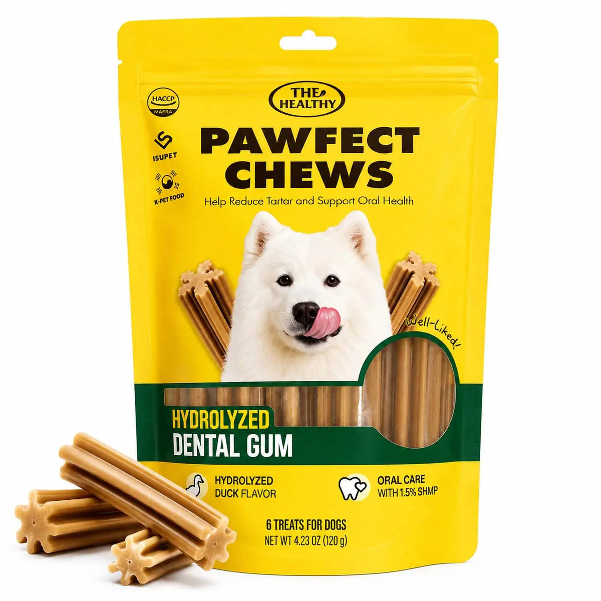 Pawfect Chews Dental Dog Treats Hydrolyzed Duck, Beef & Chicken Flavors Fresh Breath & Tartar Control Chews for Small Medium Large Dogs Oral Health Support