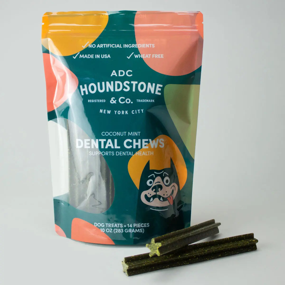 Dog Dental Chews, All-Natural, 14 Chews per Bag