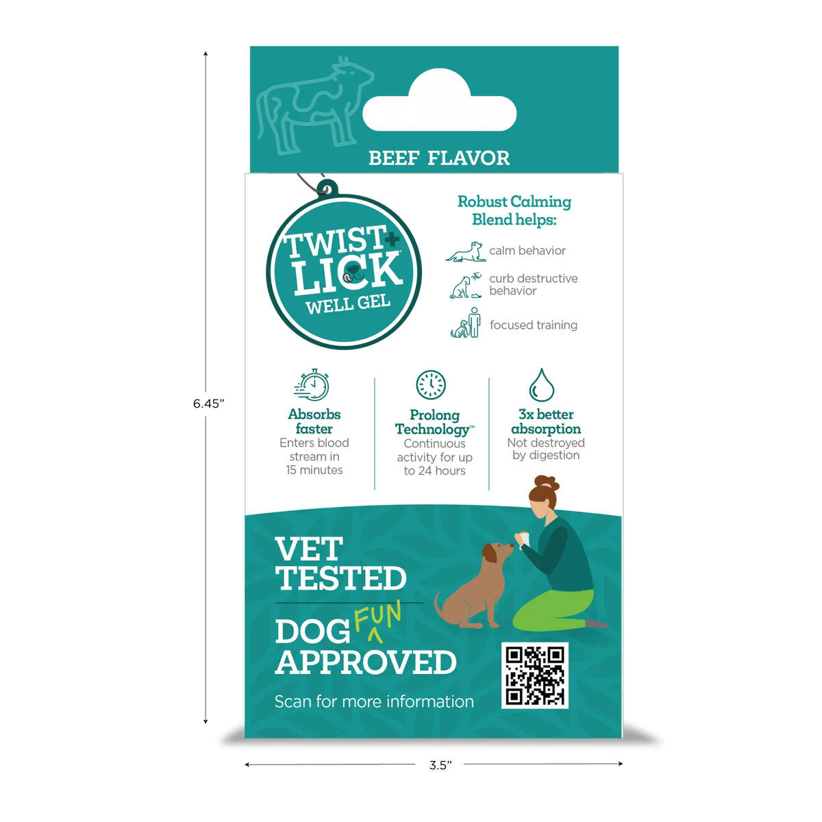 Vetality Twist-Lick Well Calming Gel for Dogs, Chamomile & Melatonin Formula, No Drowsiness, Promotes Calm Behavior, Single Item
