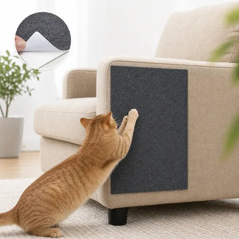 11.85In×39.3In Cat Scratch Protector for Home Furniture - Easy Installation Anti-Scratch Sticky Pad, Protects Leather Couch Arms & Corners, Iridescent Stained Glass Decorative Sticker Window Film, Sofa Arms,Sohochic