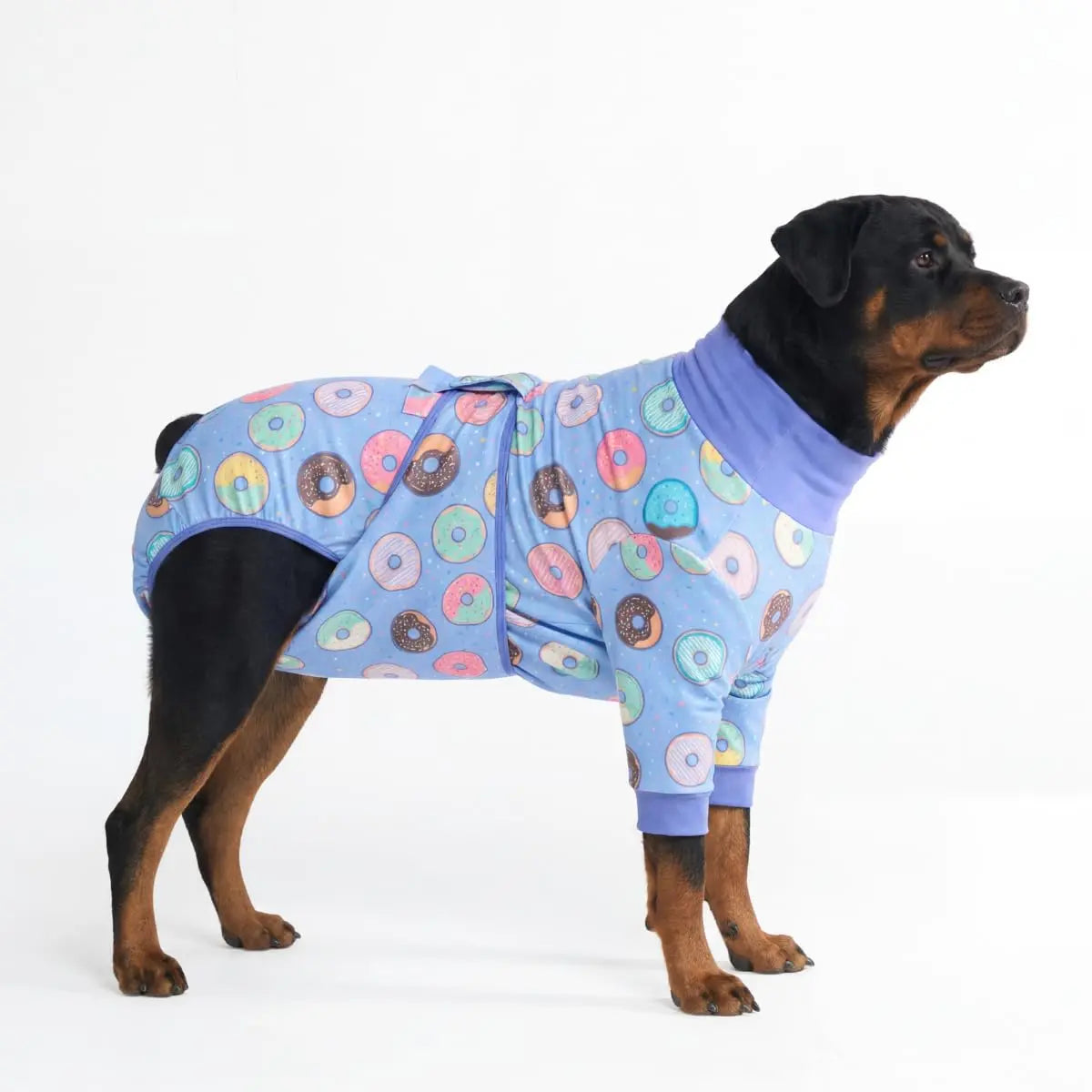 Spark Paws Dog Surgery Recovery Suit - Post-Surgery Recovery Onesie for Dogs, Anti-Lick Abdominal Wound Protector, Soft Cone Alternative for Spay and Neuter Recovery - Donuts - Size S