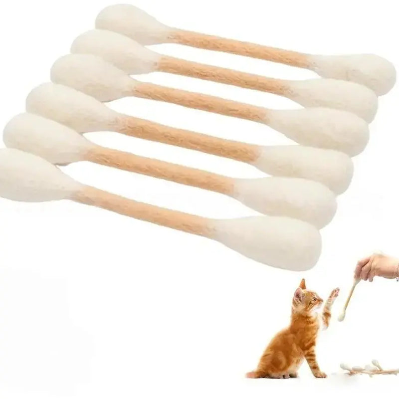 6 Pack Q-Tip Cat Toys for Indoor Cats, Soft Felt Cotton Swab Chew & Teething Sticks, Interactive Kitten Toy, Cat Enrichment, Boredom & Anxiety Relief, Dental Cleaning Toy, Bite Resistant Plush Cat Kicker, Pet Lovers Gift, Daily Cat Entertainment