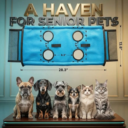 Portable Pet Grooming Table with Stand – Foldable, Holds up to 165 Lbs, Joint Protection for Senior Dogs & Cats, No-Stress Restraint for Small & Medium Pets, Machine-Washable Cover for Home & Salon Use