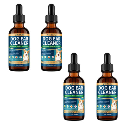 VICSOM Alcohol-Free Dog Ear Cleaner Liquid - 60Ml Ozonated Olive Oil & Botanical Blend, Easy to Apply for Wax Removal, Dirt & Debris, Routine Grooming, Freshens Ears
