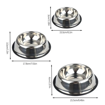 Steel Pet Dog Bowl Food Storage Container Dog Food Bowl Water Bottle Pet Bowl Feeder Dish for Small Large Dogs Cats