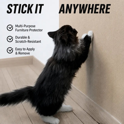11.85In×39.3In Cat Scratch Protector for Home Furniture - Easy Installation Anti-Scratch Sticky Pad, Protects Leather Couch Arms & Corners, Iridescent Stained Glass Decorative Sticker Window Film, Sofa Arms,Sohochic