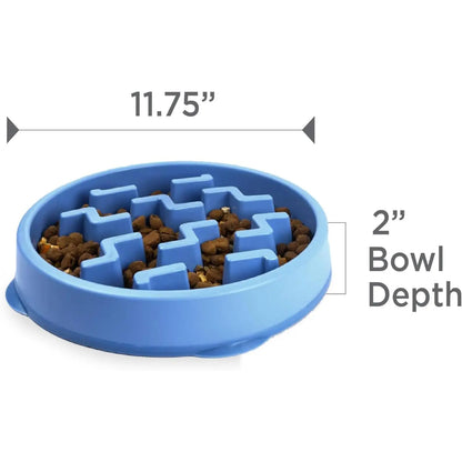 Outward Hound Fun Feeder Slo Bowl, Large Slow Feeder Dog Bowl Size Puzzle