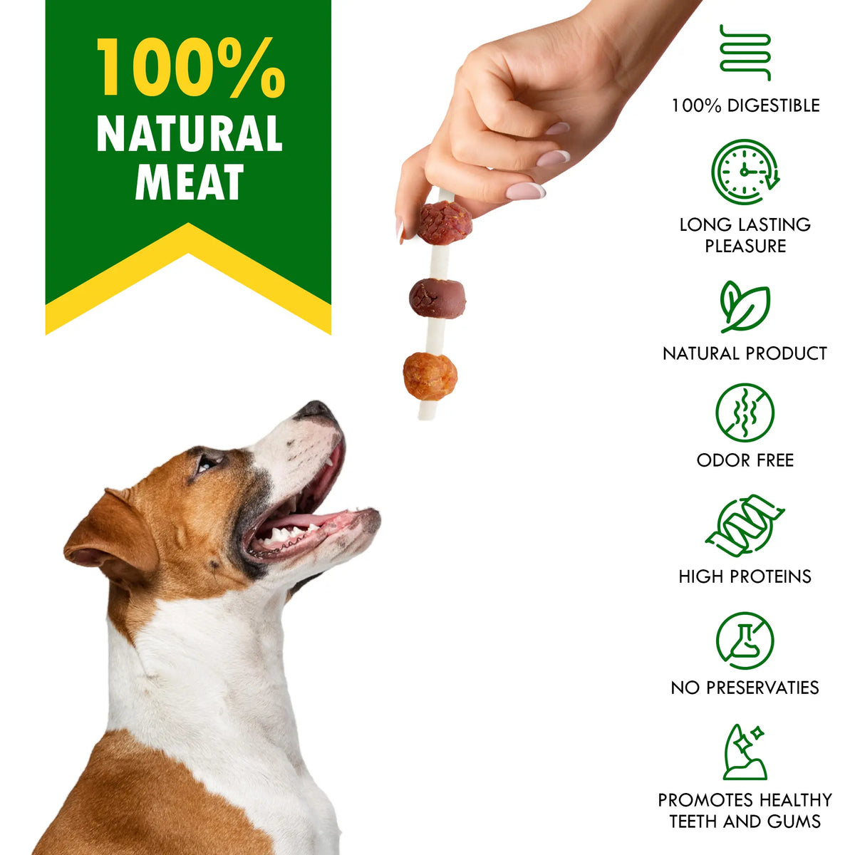 Beloved Pets Kabob Dog Treats - Meat-Based Duck & Chicken, Natural Flavor, Vegetable Glycerin-Infused, Gluten-Free, Stick Shape, Satisfying Bites, Puppy Chew Safe, Digestible, Great for Reward Training, Healthy Teeth & Shiny Coat Boost