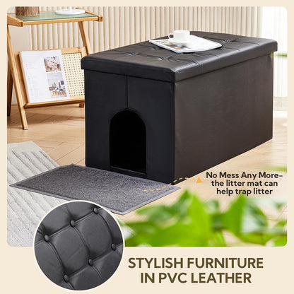 Extra Large Cat Litter Box Enclosure with Odor Control Features