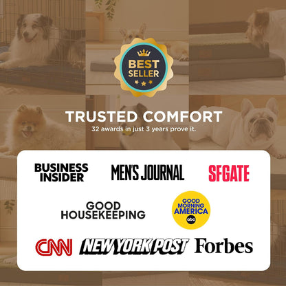 Extra Large Dog Bed with Cozy Sherpa Fabric, 44" x 32", Grey