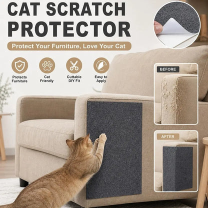 11.85In×39.3In Cat Scratch Protector for Home Furniture - Easy Installation Anti-Scratch Sticky Pad, Protects Leather Couch Arms & Corners, Iridescent Stained Glass Decorative Sticker Window Film, Sofa Arms,Sohochic