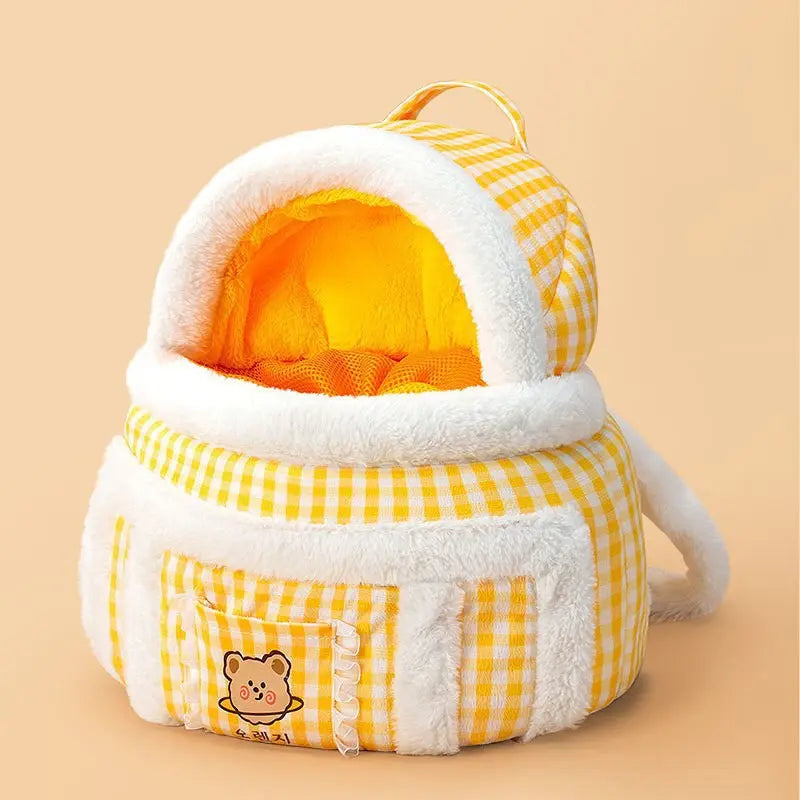 Bee-Shaped Show Head Pet Canvas Shoulder Bag, Pet Out Bag, Outcrop, Pet Out Shoulder Bag