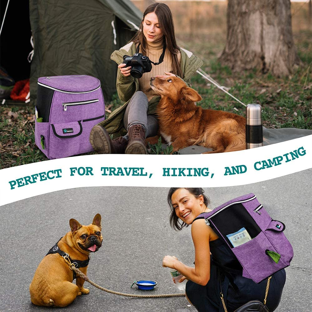 Airline-Approved 27L Dog Travel Backpack in Purple