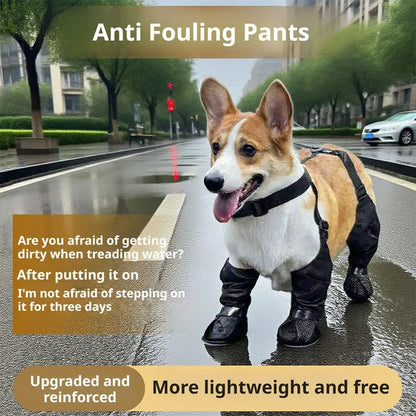 Pet Outdoor Rain Boots, Soft,Non Slip, Waterproof, Dirt Proof,Wear-Resistant Knee Pads,Adjustable Outdoor Walking Boots for Dogs