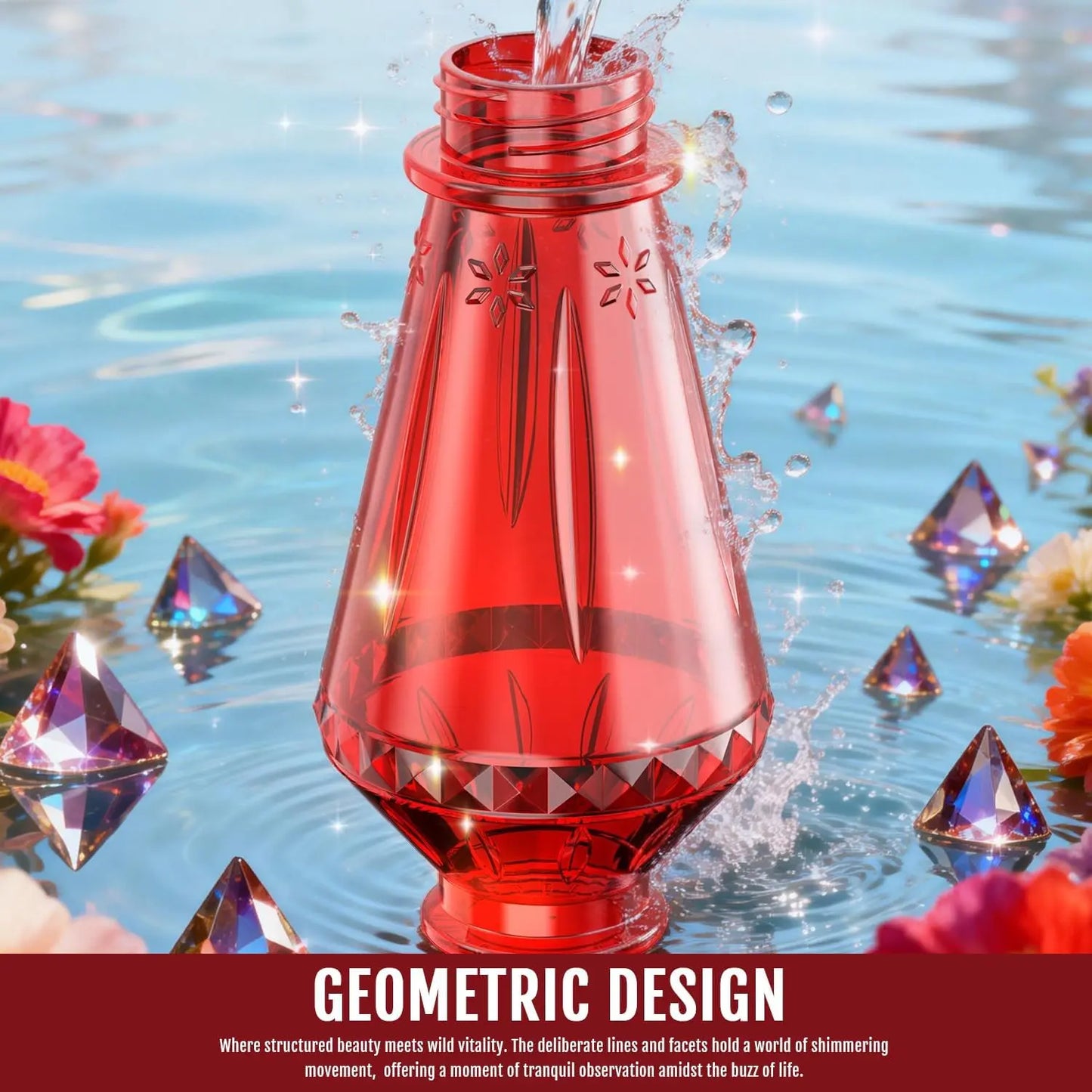 Birdream Hummingbird Feeders for Outdoors, 25Oz Glass Hummingbird Feeder with Perch & 5 Bee Guard Feeding Ports, Leak Proof, Includes Ant Moat and Cleaning Brush, Gift for Women Mom, Red