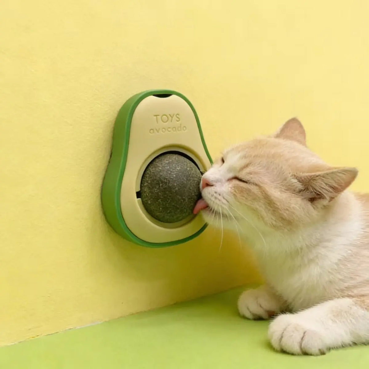 Wall-Mounted Catnip Chew Toy - 360° Spinning Ball for Indoor Cats, Calming Dental Care & Interactive Play
