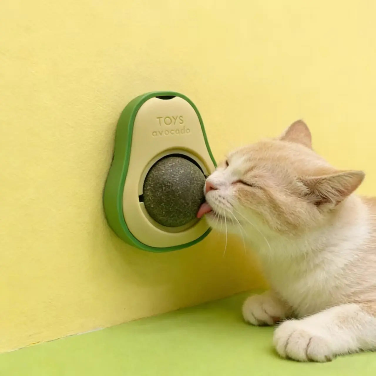 Wall-Mounted Catnip Chew Toy - 360° Spinning Ball for Indoor Cats, Calming Dental Care & Interactive Play