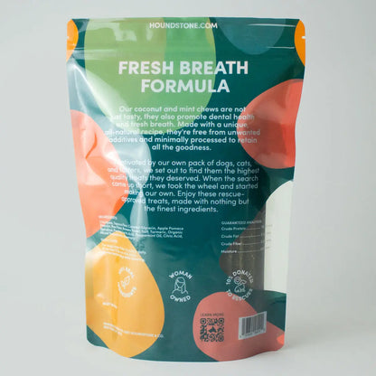 Dog Dental Chews, All-Natural, 14 Chews per Bag