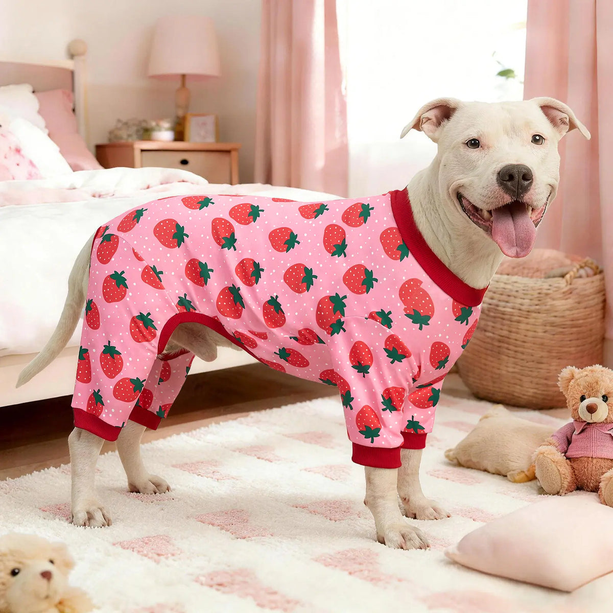 XPUDAC 2-Pieces 8XL Large Breed Dog Onesie Pajamas - 4-Way Stretch Soft Lightweight Pet Outfit, Easy-To-Wear All-Season Cartoon Playful Look for Animals, Fruit Design, Warmth & Comfort,Festive Christmas Halloween Gift,Sohochic
