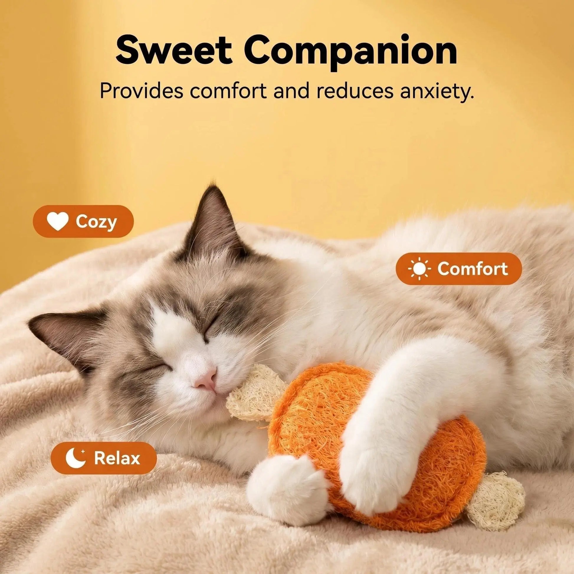 3-Pack Natural Loofah Food Shapes Pet Chew Toys (Chicken Leg, Drumstick, Egg) - Catnip & Silvervine, Antibacterial Molar Cleaning, Anxiety Relief, Chew Scratcher, Non-Toxic Biodegradable, Universal Fit for Cats & Dogs