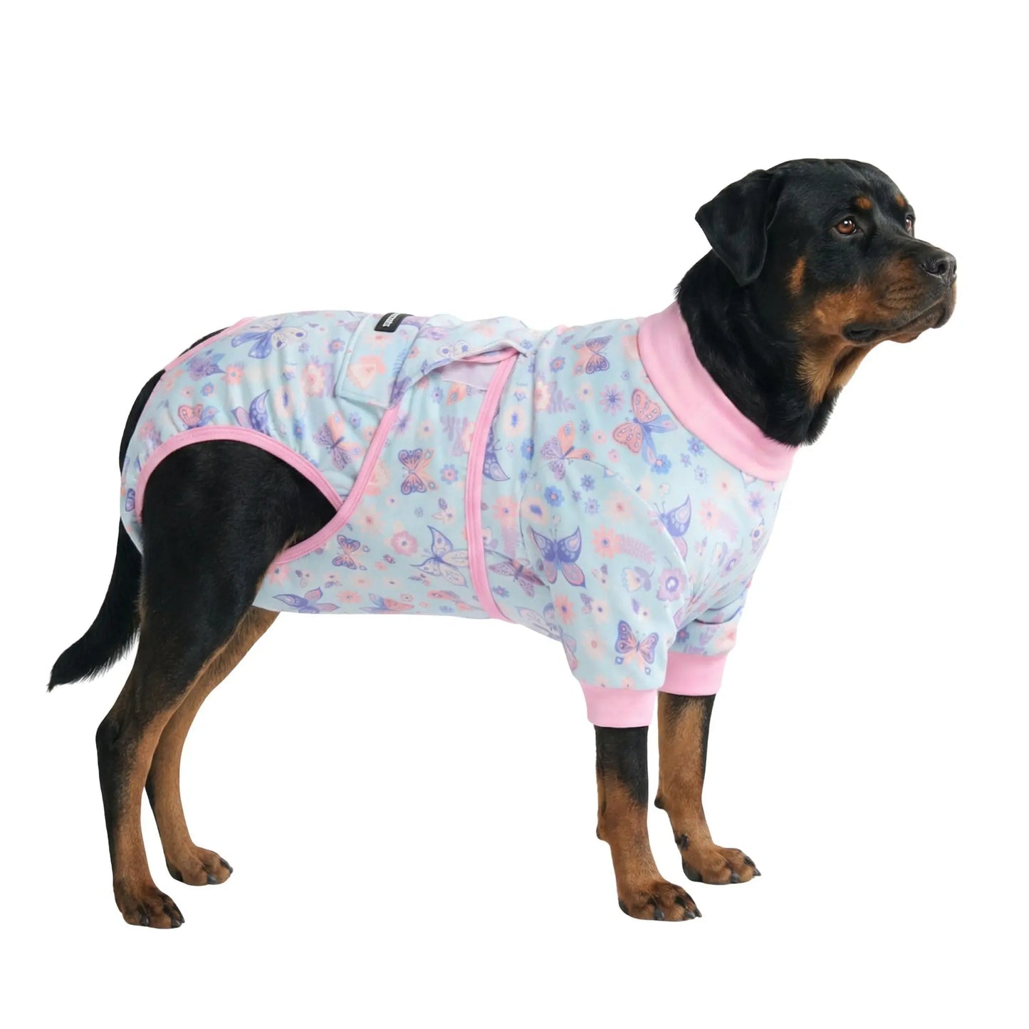 Spark Paws Dog Surgery Recovery Suit - Post-Surgery Recovery Onesie for Dogs, Anti-Lick Abdominal Wound Protector, Soft Cone Alternative for Spay and Neuter Recovery - Donuts - Size S