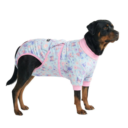 Spark Paws Dog Surgery Recovery Suit - Post-Surgery Recovery Onesie for Dogs, Anti-Lick Abdominal Wound Protector, Soft Cone Alternative for Spay and Neuter Recovery - Donuts - Size S