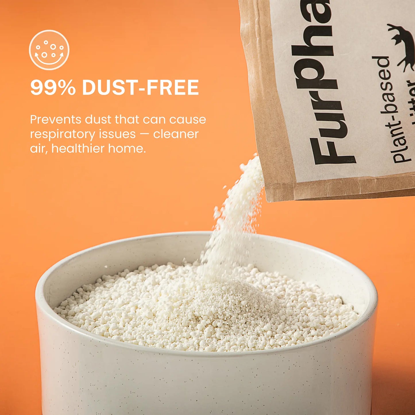 Furphawl – Cassava Cat Litter, Quick Clumping, 100% Natural, Low Dust, Odor Control, Non-Stick Formula, Tapioca Cat Litter, Safe for Kitten & Self Cleaning Cat Litter Box, Baking Soda