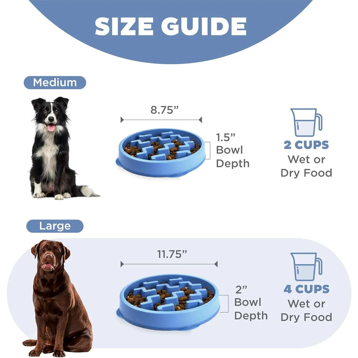 Outward Hound Fun Feeder Slo Bowl, Large Slow Feeder Dog Bowl Size Puzzle