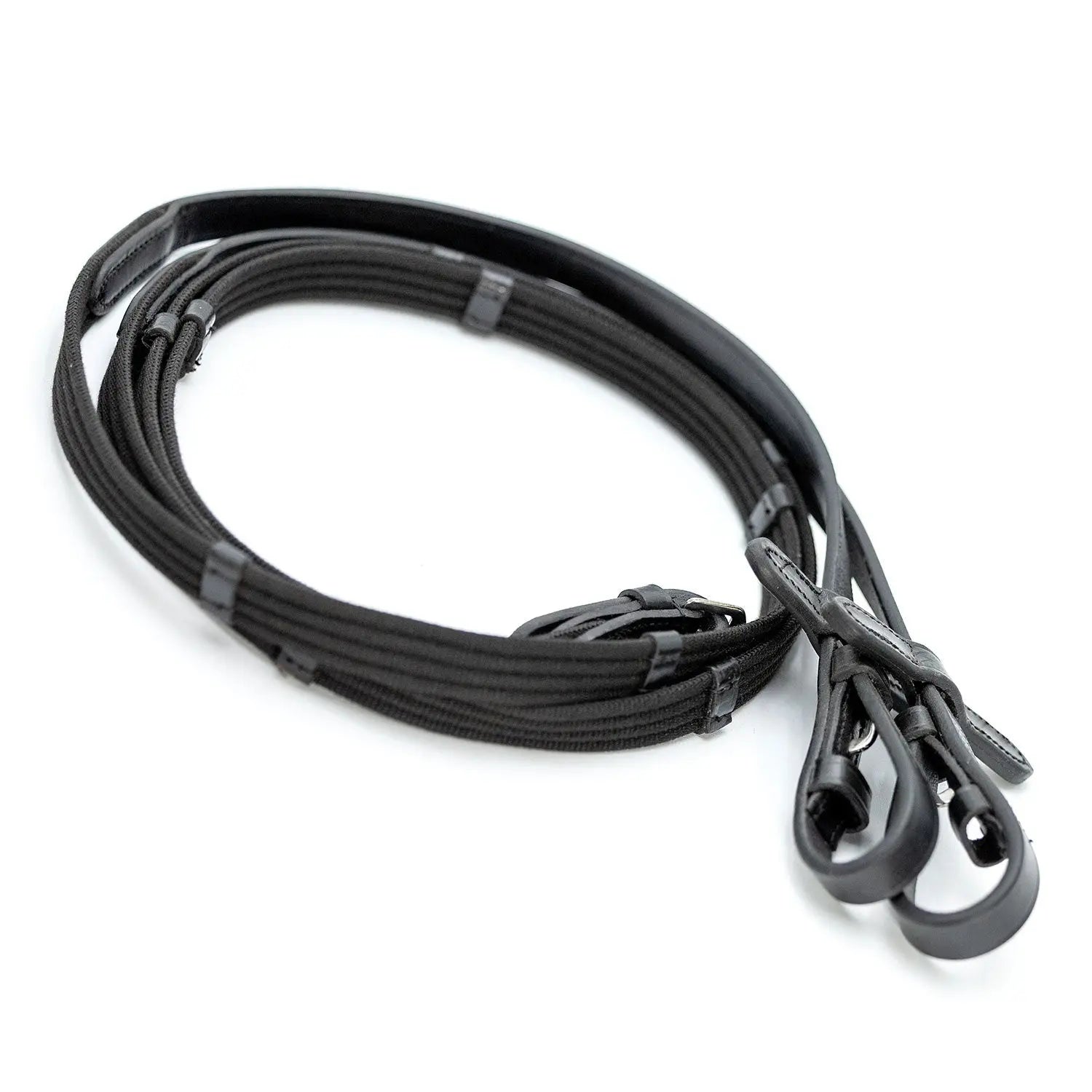 Jeffers Uniquely English "Windsor" Leather Dressage Bridle with Web Reins for Horses