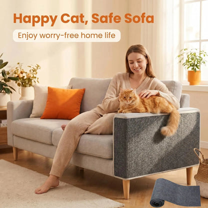 11.85In×39.3In Cat Scratch Protector for Home Furniture - Easy Installation Anti-Scratch Sticky Pad, Protects Leather Couch Arms & Corners, Iridescent Stained Glass Decorative Sticker Window Film, Sofa Arms,Sohochic