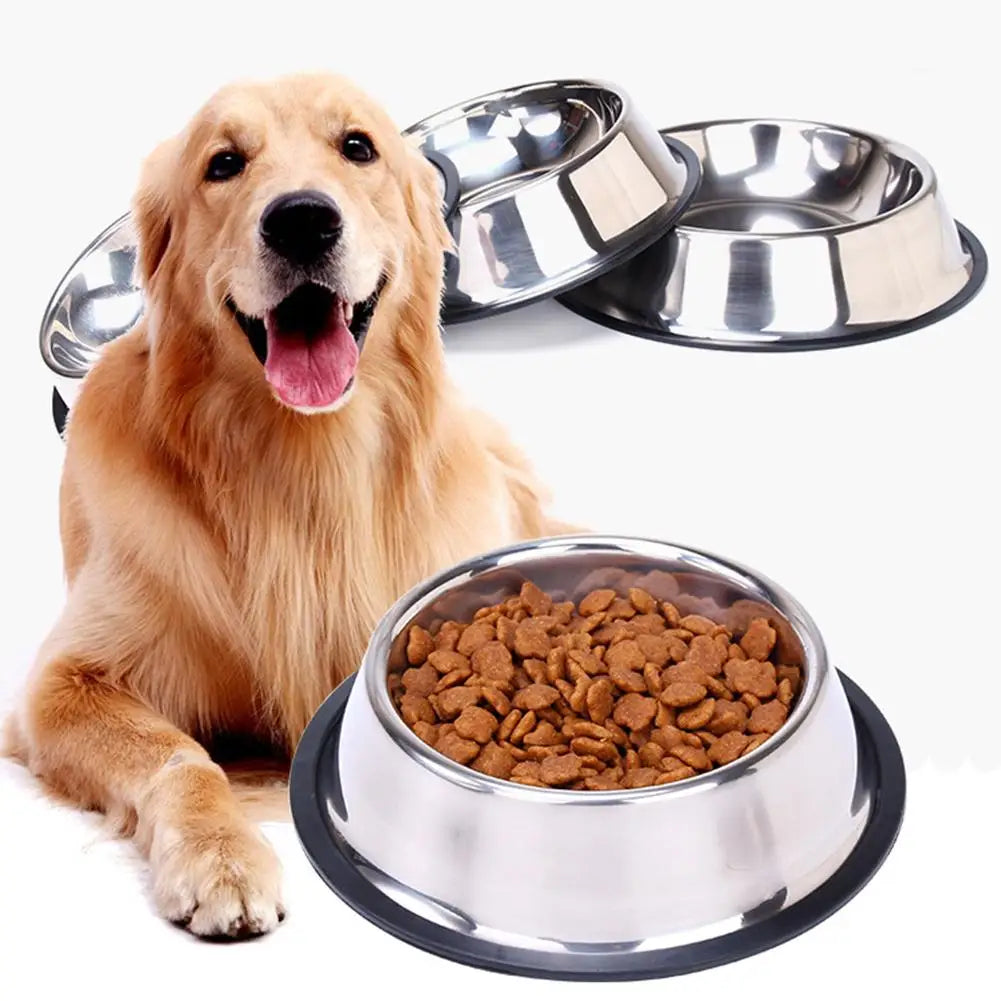 Steel Pet Dog Bowl Food Storage Container Dog Food Bowl Water Bottle Pet Bowl Feeder Dish for Small Large Dogs Cats