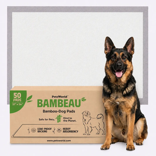 Bambeau Premium Eco-Friendly Bamboo Dog Training Pads - 3XL (37x54 Inch), 25 Count, Unbleached, Chlorine-Free, Leak-Proof with Natural Odor Control