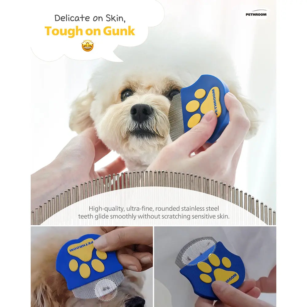 PETHROOM Easy Facial Comb for Cats and Dogs Pets Eye Comb