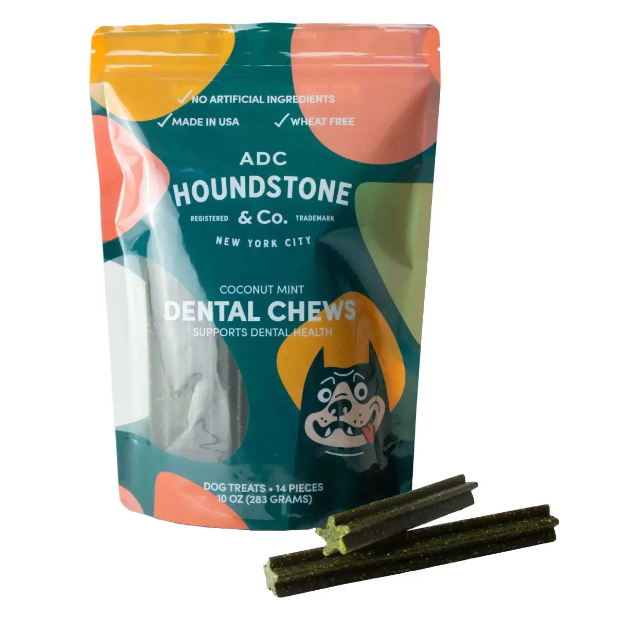 Dog Dental Chews, All-Natural, 14 Chews per Bag