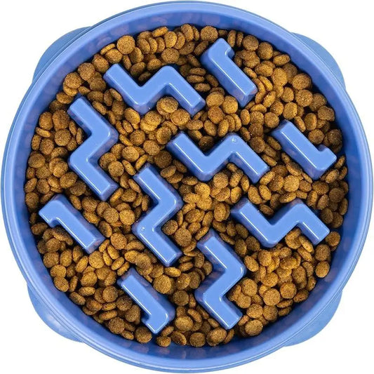 Outward Hound Fun Feeder Slo Bowl, Large Slow Feeder Dog Bowl Size Puzzle