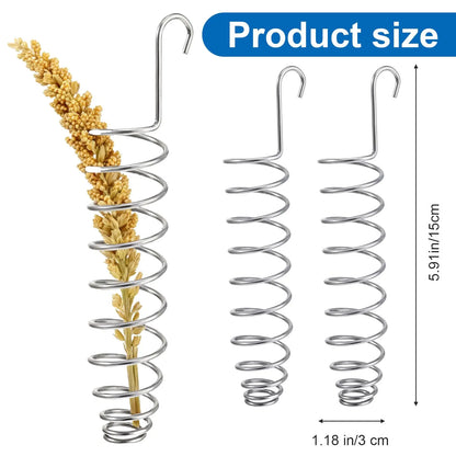 2Pcs Stainless Steel Hanging Foraging Baskets, Bird Feeding Tools with Mental Enrichment, Chew Stimulation for Large-Medium Parrots