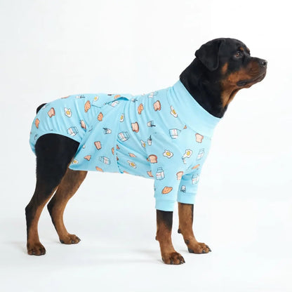Spark Paws Dog Surgery Recovery Suit - Post-Surgery Recovery Onesie for Dogs, Anti-Lick Abdominal Wound Protector, Soft Cone Alternative for Spay and Neuter Recovery - Donuts - Size S