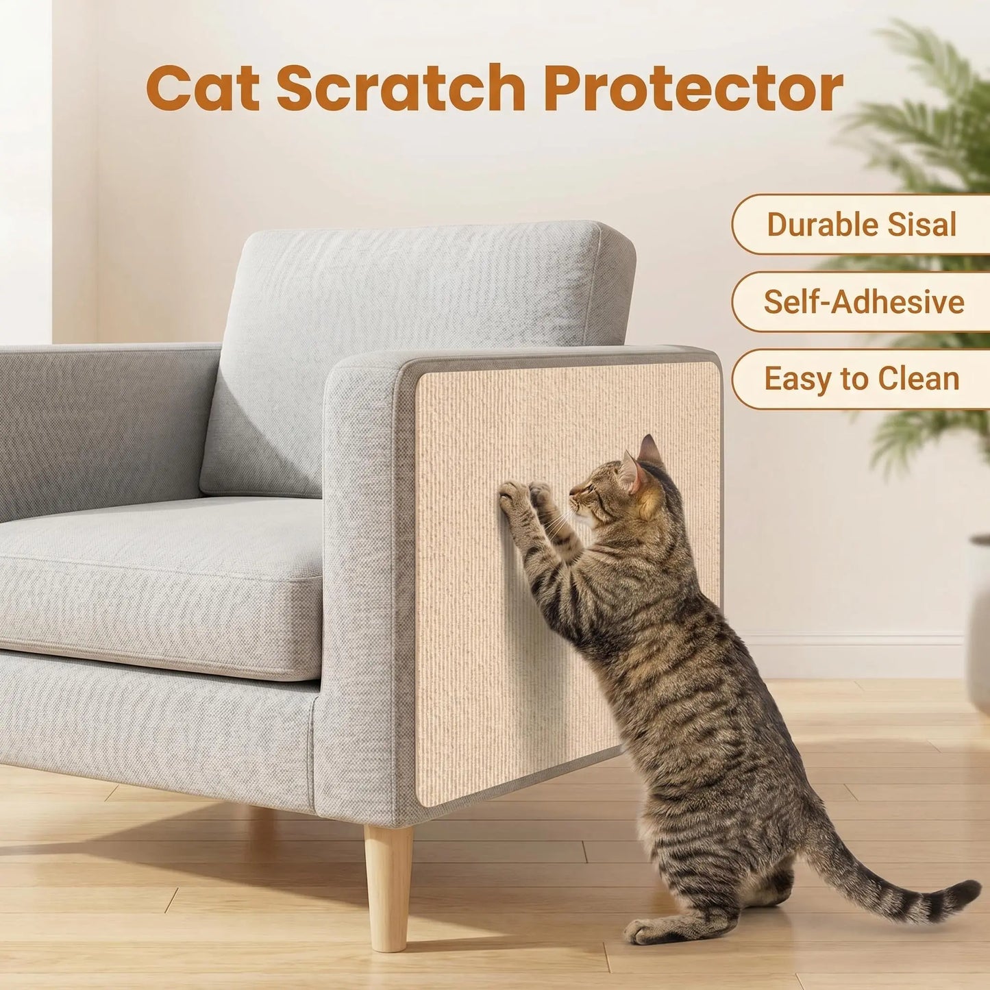 11.85In×39.3In Cat Scratch Protector for Home Furniture - Easy Installation Anti-Scratch Sticky Pad, Protects Leather Couch Arms & Corners, Iridescent Stained Glass Decorative Sticker Window Film, Sofa Arms,Sohochic