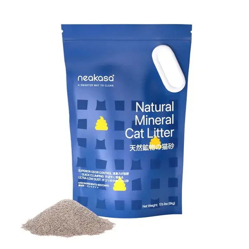 Neakasa Mineral Cat Litter 17.6Lbs / 8Kg - Natural Ingredients, Quick Clumping, Dust Free & Odor Control & Easy Scooping