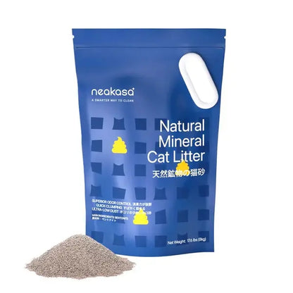 Neakasa Mineral Cat Litter 17.6Lbs / 8Kg - Natural Ingredients, Quick Clumping, Dust Free & Odor Control & Easy Scooping