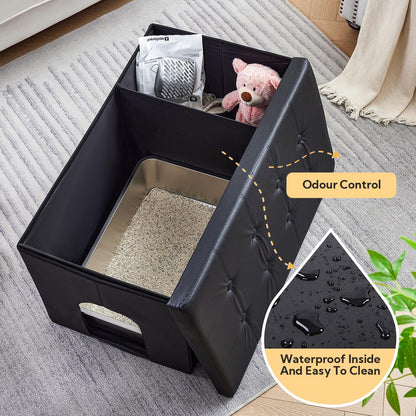 Extra Large Cat Litter Box Enclosure with Odor Control Features