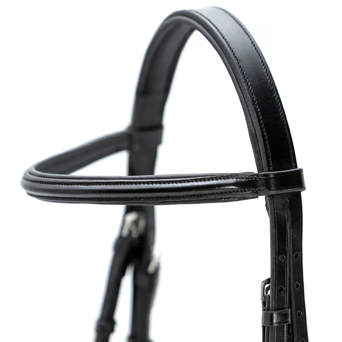 Jeffers Uniquely English "Windsor" Leather Dressage Bridle with Web Reins for Horses