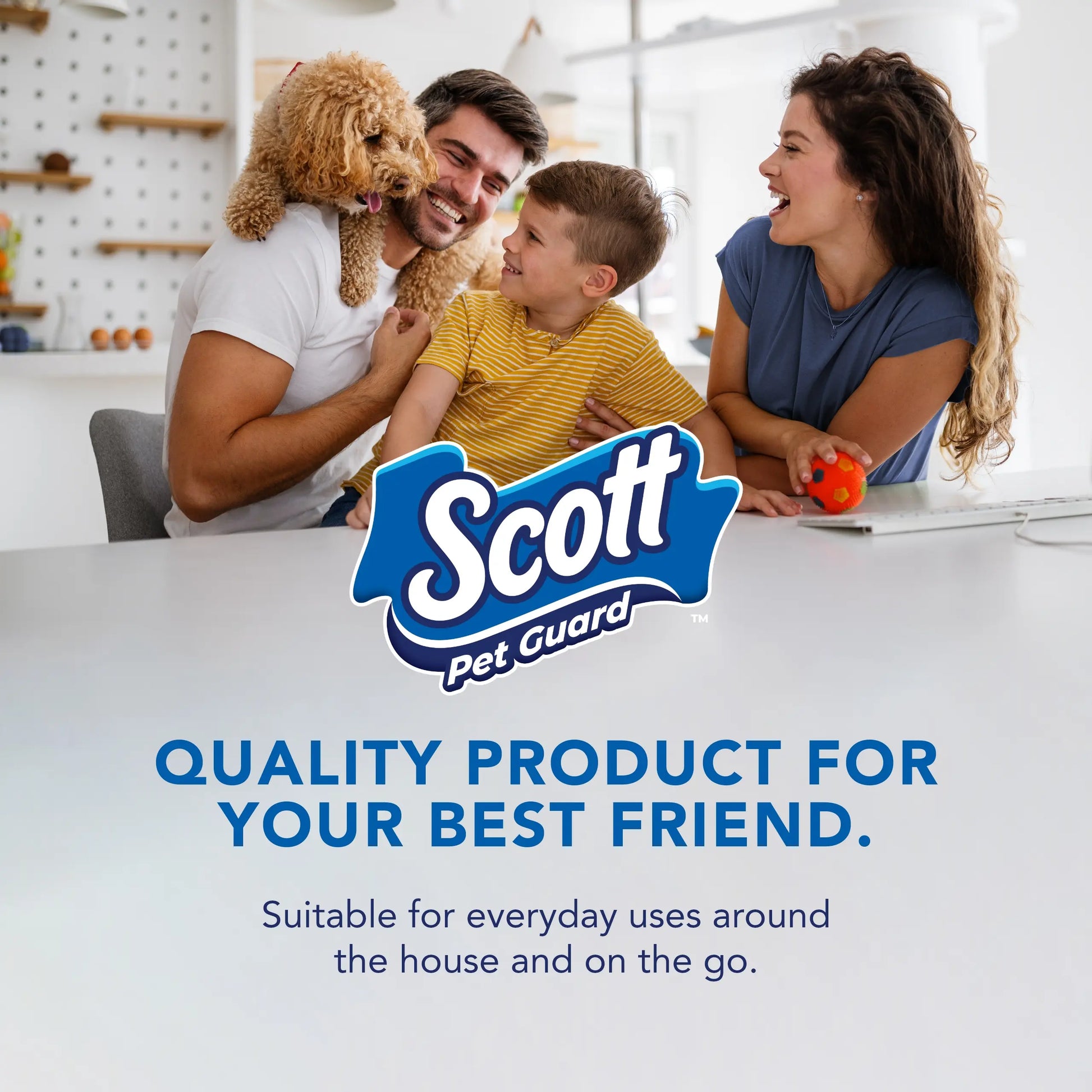 Scott Pet Guard Advanced Disposable Dog Training Leak Prevention Pads - Waterproof Absorbent, Quilted Core, 16-Hour Absorbency, Odor Control, Soft Design, Toss-After-Use for Medium/Large Dogs & Puppies, Waterproof Absorbent Pads