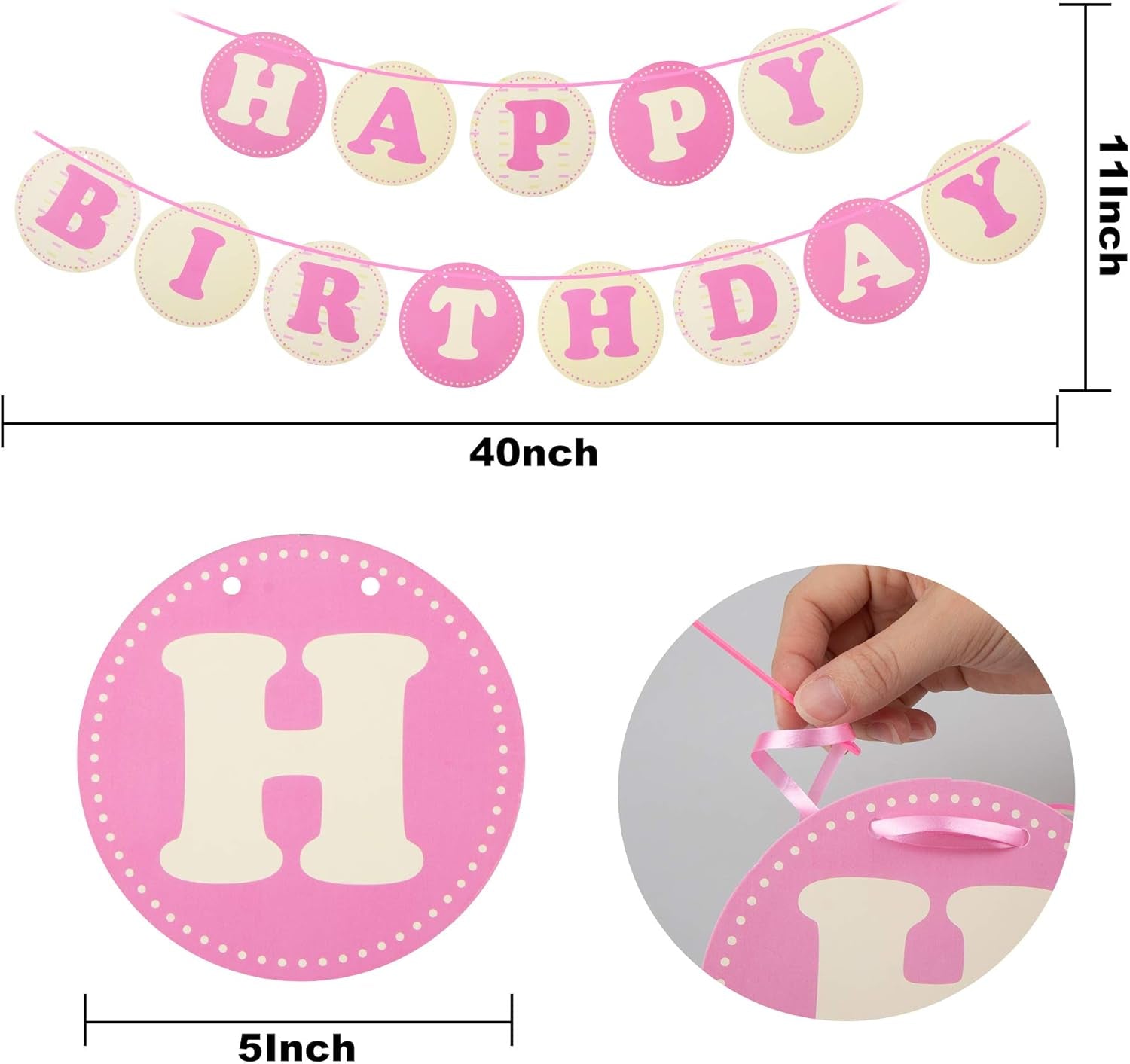 Dog Birthday Celebration Supplies Set - Bandana, Hat, Banner, Bow Tie, and Scarf Decorations (Pink with Balloon Design)