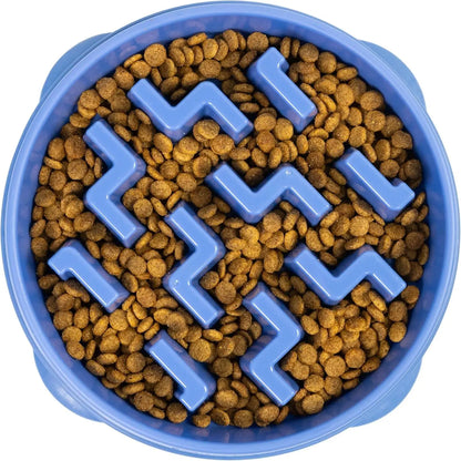Outward Hound Fun Feeder Slo Bowl, Large Slow Feeder Dog Bowl Size Puzzle