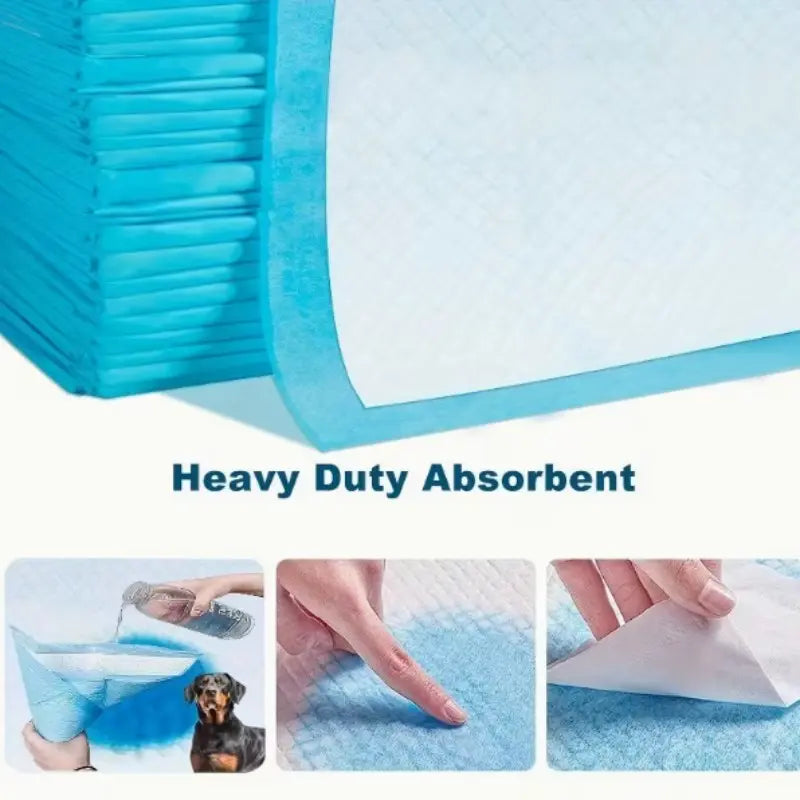 100 Count Premium Absorbent Disposable Dog Training Pads, Leak-Proof Pet Urine Pads for Puppies, Cats, and Small Animals - Ideal for Home and Cage Training
