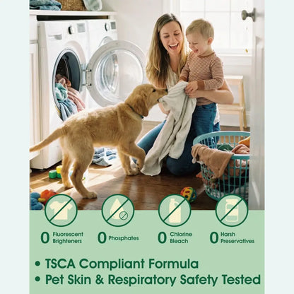 Seedshub Pet Hair Remover & Odor Eliminator Laundry Pods (52 Loads)– Plant-Based Dog & Cat Fur Remover Detergent for Clothes, Bedding, Blankets Free & Clear, Ebony Rose Scent Sohochic