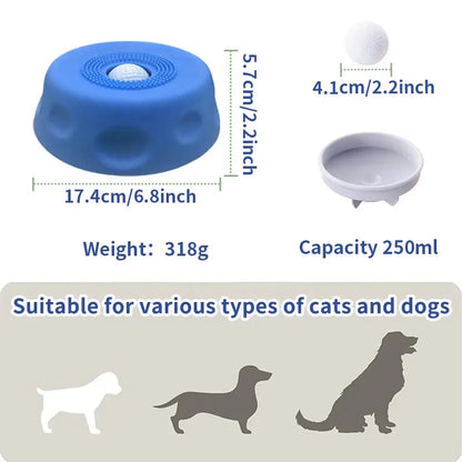 Slow Feeder Dog Lick Bowl with Entertained Ball-In Design, Anti-Slip Feeding Tray for Liquid Treats & Bone Broth, Encourages Drinking, Prevents Choking, Pet Supplies for Puppies